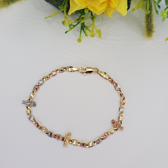 St Jude Gold Plated Necklace & Bracelet - Picture 3 of 5